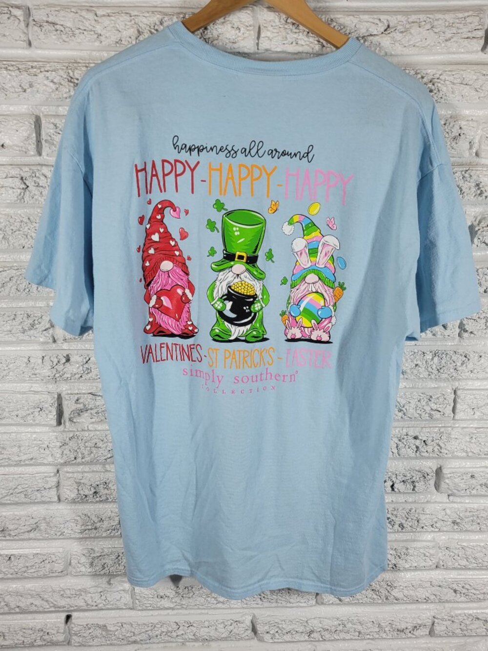 Simply‎ Southern Shirt XL  Blue Holiday Valentines St Patricks Easter NOV116